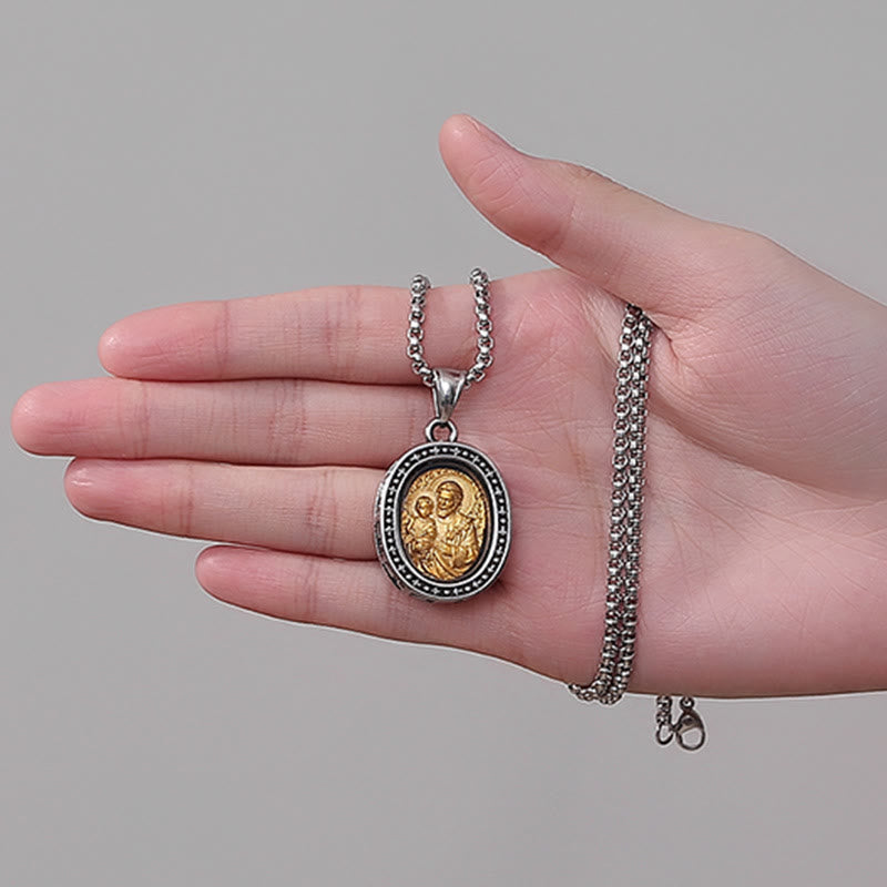 Christianartworkshopthe Halskette mit goldenem Christus-Medaillen-Anhänger aus Titan - image 4