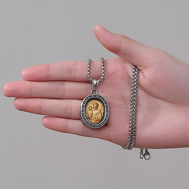 Christianartworkshopthe Halskette mit goldenem Christus-Medaillen-Anhänger aus Titan - image 4