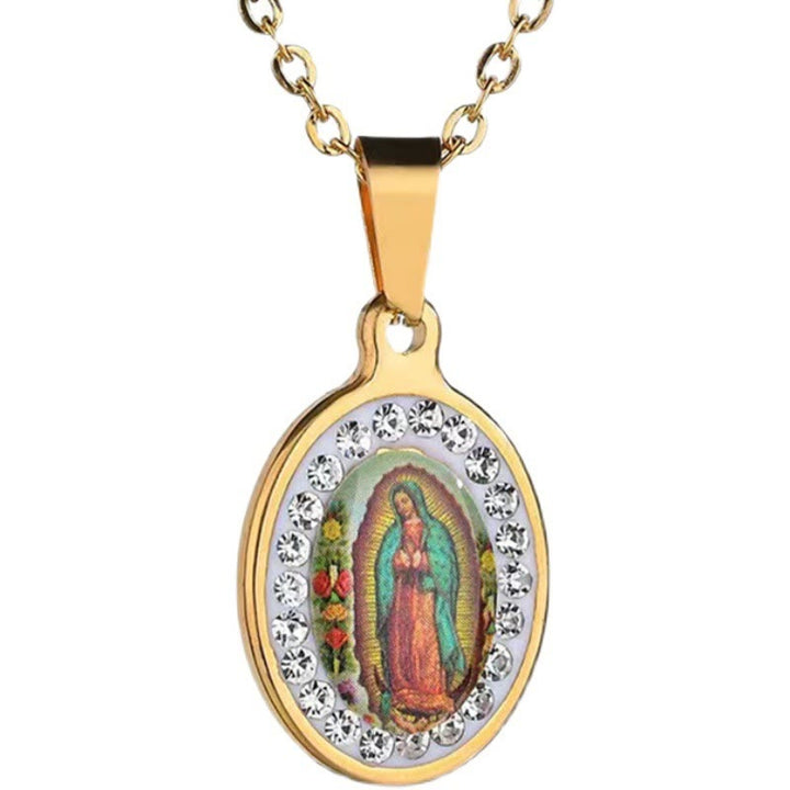 Christianartworkshopthe Halskette mit Schlangenknochenkette „Unsere Liebe Frau von Guadalupe“, bunt - image 5