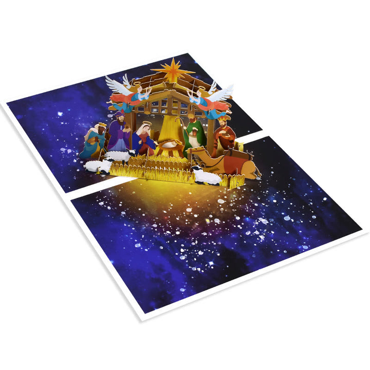 Heilige Nacht Krippe 3D-Papier Segen Nachricht Grußkarte - image 7