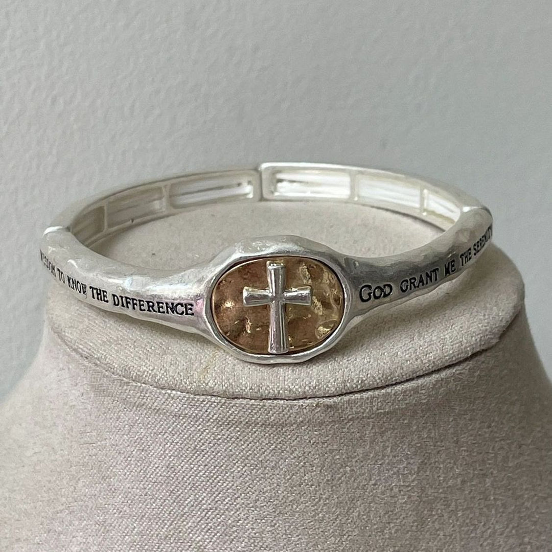 Christianartworkshop Armband mit Kreuzgravur im Vintage-Stil „Gottes Geschenk“ - Silber - image 1