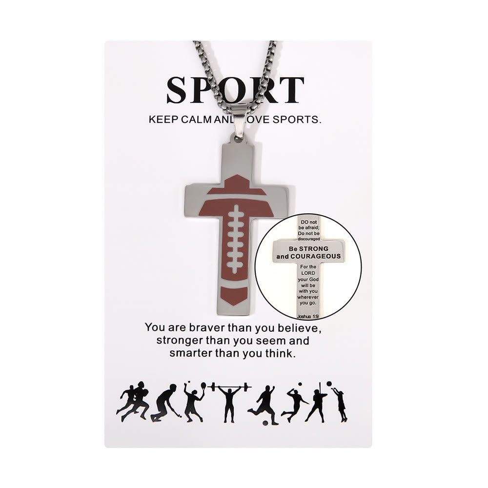 Christianartworkshop Halskette mit Kreuz im Sport-Stil mit Fußball-Motiv „Pray for Blessings“ - image 6
