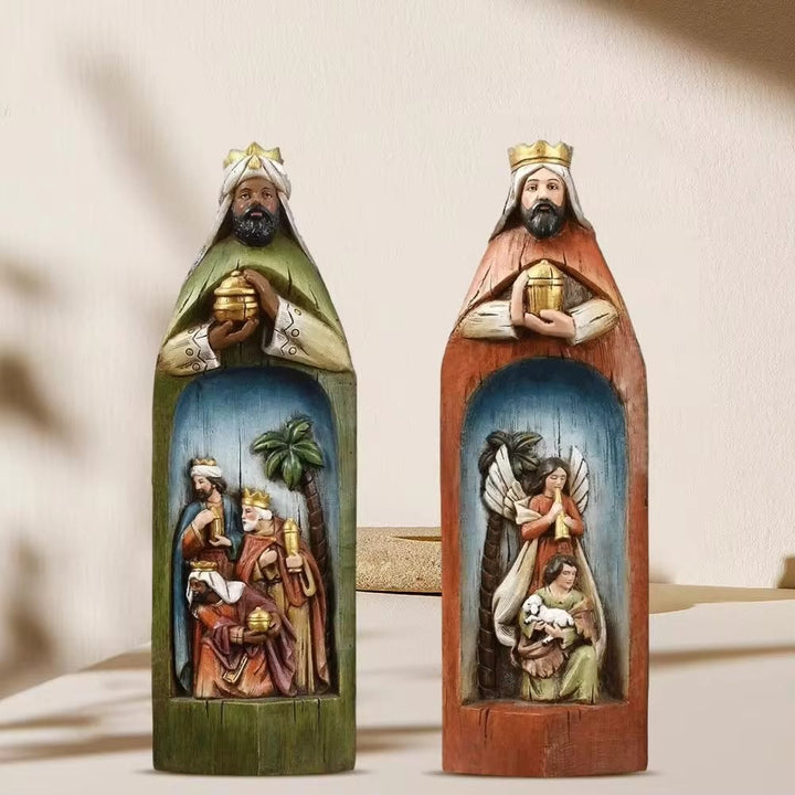 Christianartworkshop Realistischer Stil, Harz, stereoskopisch, bunte Krippenfigur, Desktop-Dekoration, Ornament - image 3