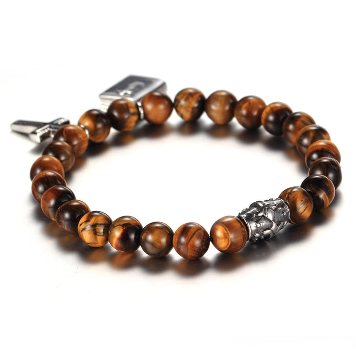 Christianartworkshop Bibelkreuz Tigeraugen Stein Titan Armband - image 5