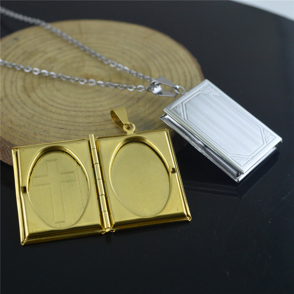 Christianartworkshop Halskette mit Anhänger in Bibelform, praktischer Stil, zum Öffnen - image 2