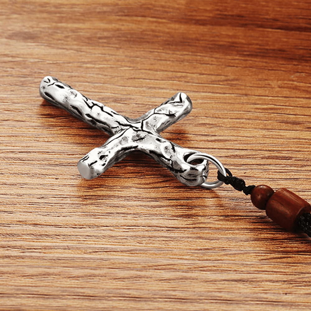 Christianartworkshop Halskette mit Kreuz im minimalistischen Stil aus schwerem Metall mit gesprungenem Kreuz - image 8