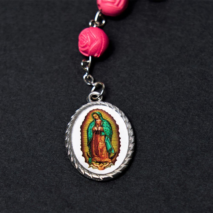 Christianartworkshop Rosenkranz „Unsere Liebe Frau von Guadalupe“ mit Kruzifix, 8 mm, mehrfarbig, Kunstharzlegierung - image 8