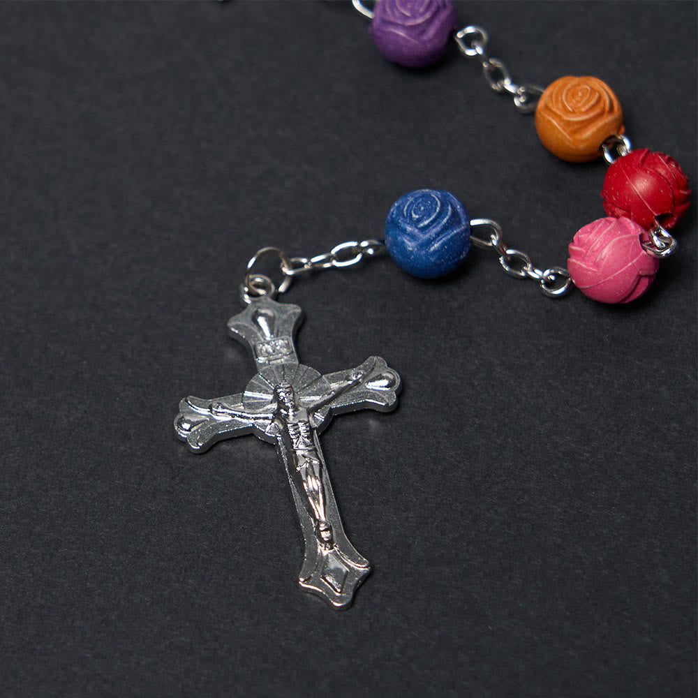 Christianartworkshop Rosenkranz „Unsere Liebe Frau von Guadalupe“ mit Kruzifix, 8 mm, mehrfarbig, Kunstharzlegierung - image 12