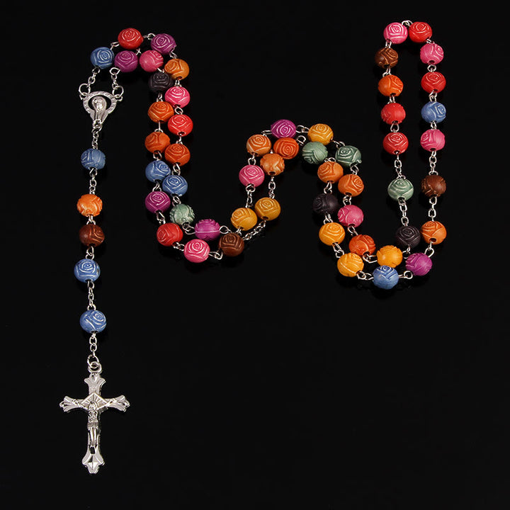 Christianartworkshop Rosenkranz „Unsere Liebe Frau von Guadalupe“ mit Kruzifix, 8 mm, mehrfarbig, Kunstharzlegierung - image 10