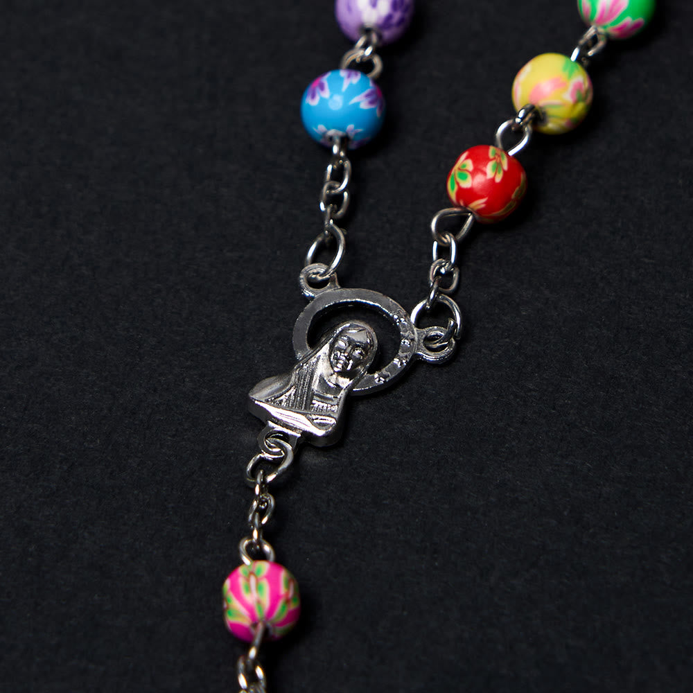 Christianartworkshop Rosenkranz „Unsere Liebe Frau von Guadalupe“ und Kruzifix, rund, 6 mm, mehrfarbig, Polymer-Ton-Legierung - image 8