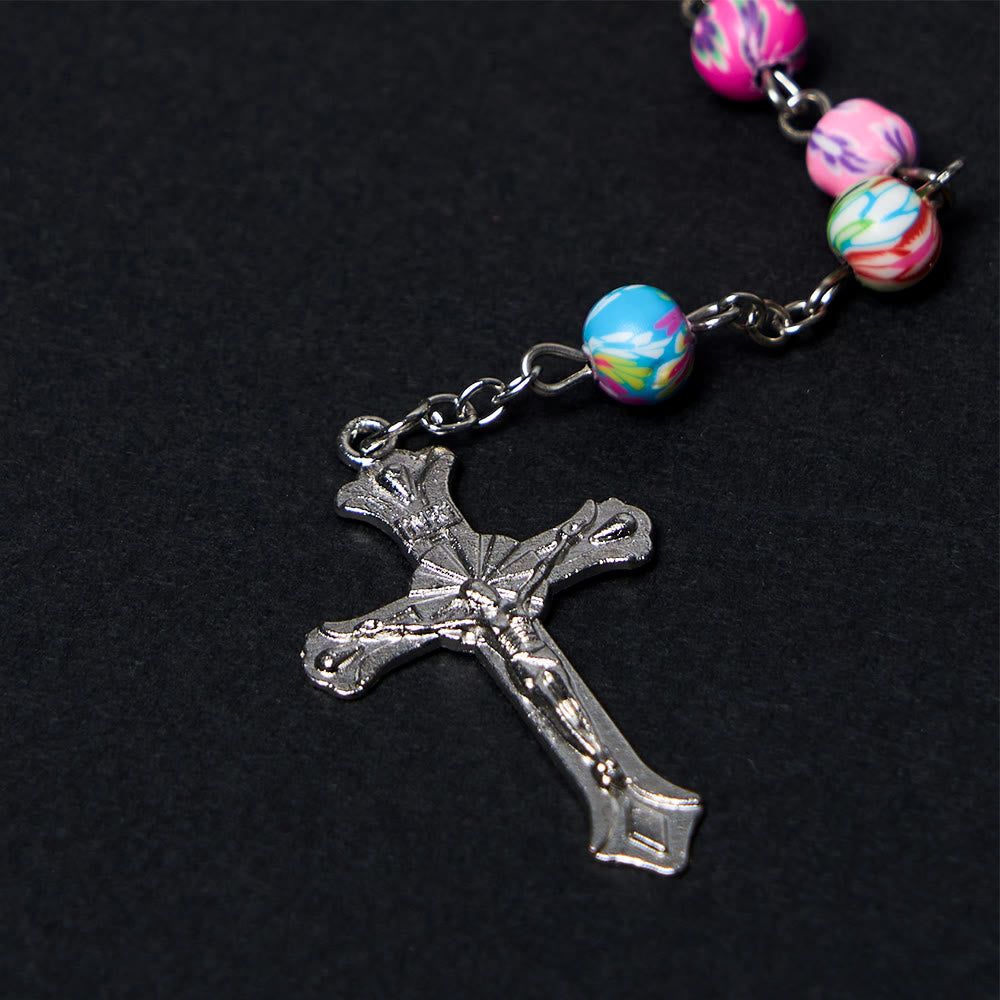 Christianartworkshop Rosenkranz „Unsere Liebe Frau von Guadalupe“ und Kruzifix, rund, 6 mm, mehrfarbig, Polymer-Ton-Legierung - image 10
