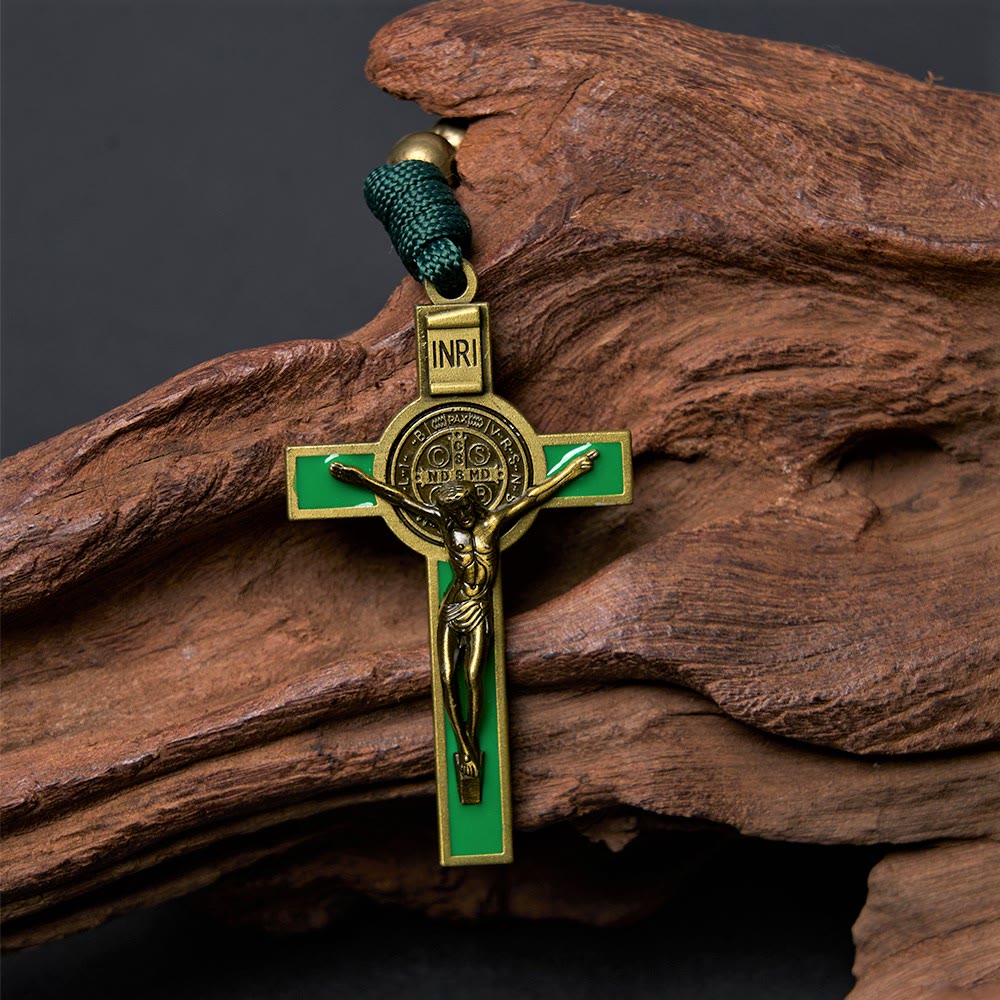 Christianartworkshop Kruzifix aus 10 mm rundem Paracord-Rosenkranz aus Bronze-Acryl - image 4