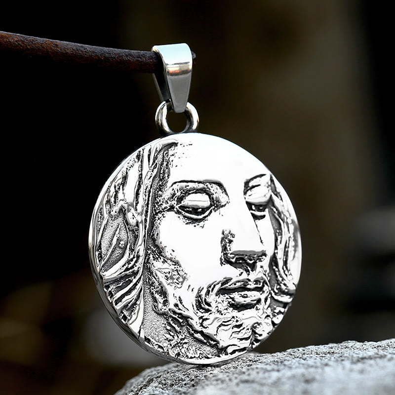Christianartworkshop Halskette mit Anhänger „Gott segne dich, Jesus“ im klassischen Stil - image 1