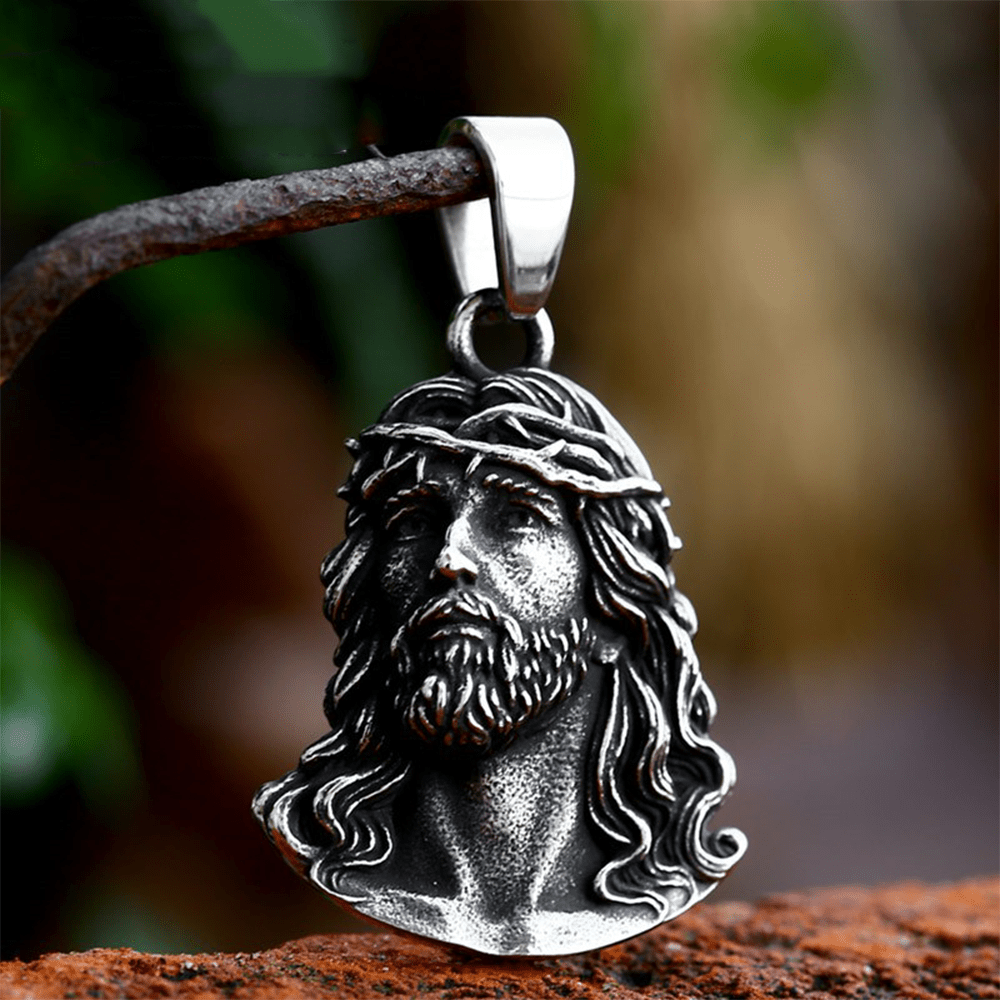 Christianartworkshop Halskette mit Anhänger „Jesus-Dornenkrone“ im klassischen Stil - Metallisch - image 1