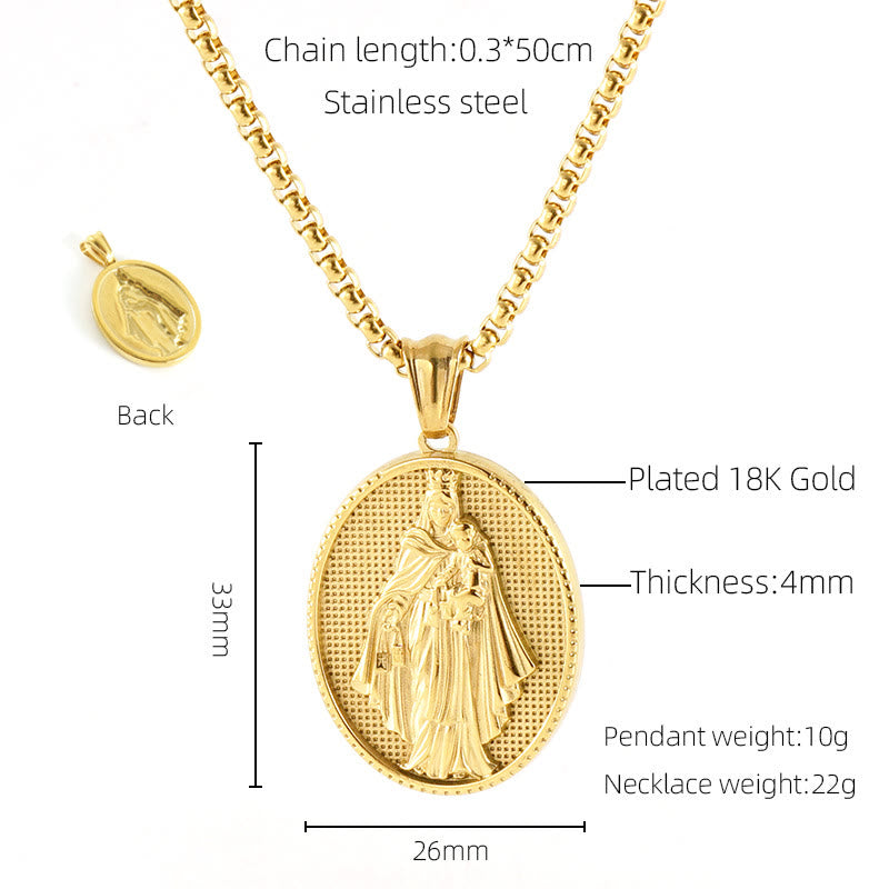 Christianartworkshop Halskette mit Anhänger „Bless“ im Retro-Stil, klassisch, Symbol, 11 - Madonna mit Kind - image 12