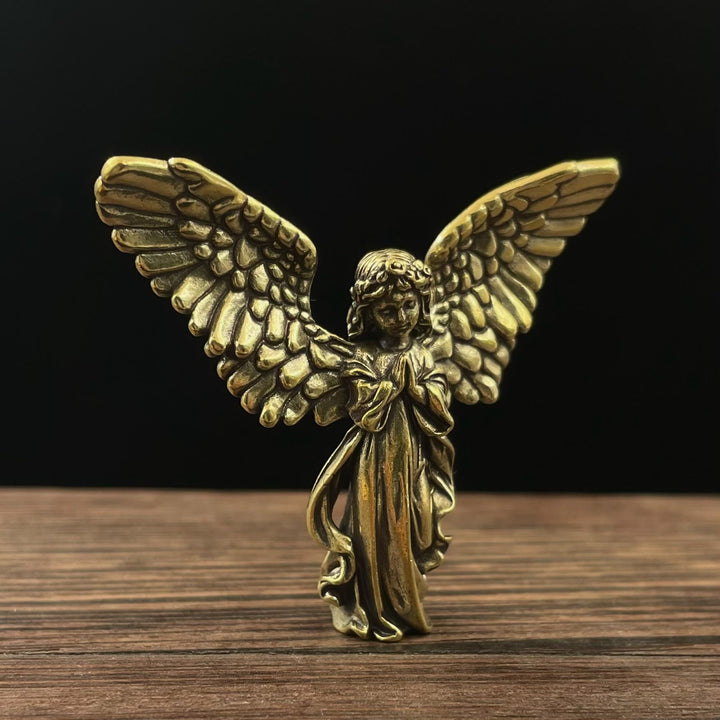 Christianartworkshop Retro-Stil Messing Stereoskopische Bronze Schutzengel (ausgebreitete Flügel) Desktop-Dekoration Ornament - image 5