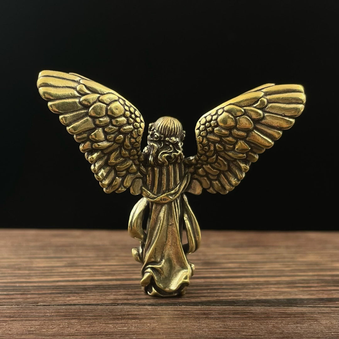 Christianartworkshop Retro-Stil Messing Stereoskopische Bronze Schutzengel (ausgebreitete Flügel) Desktop-Dekoration Ornament - image 4