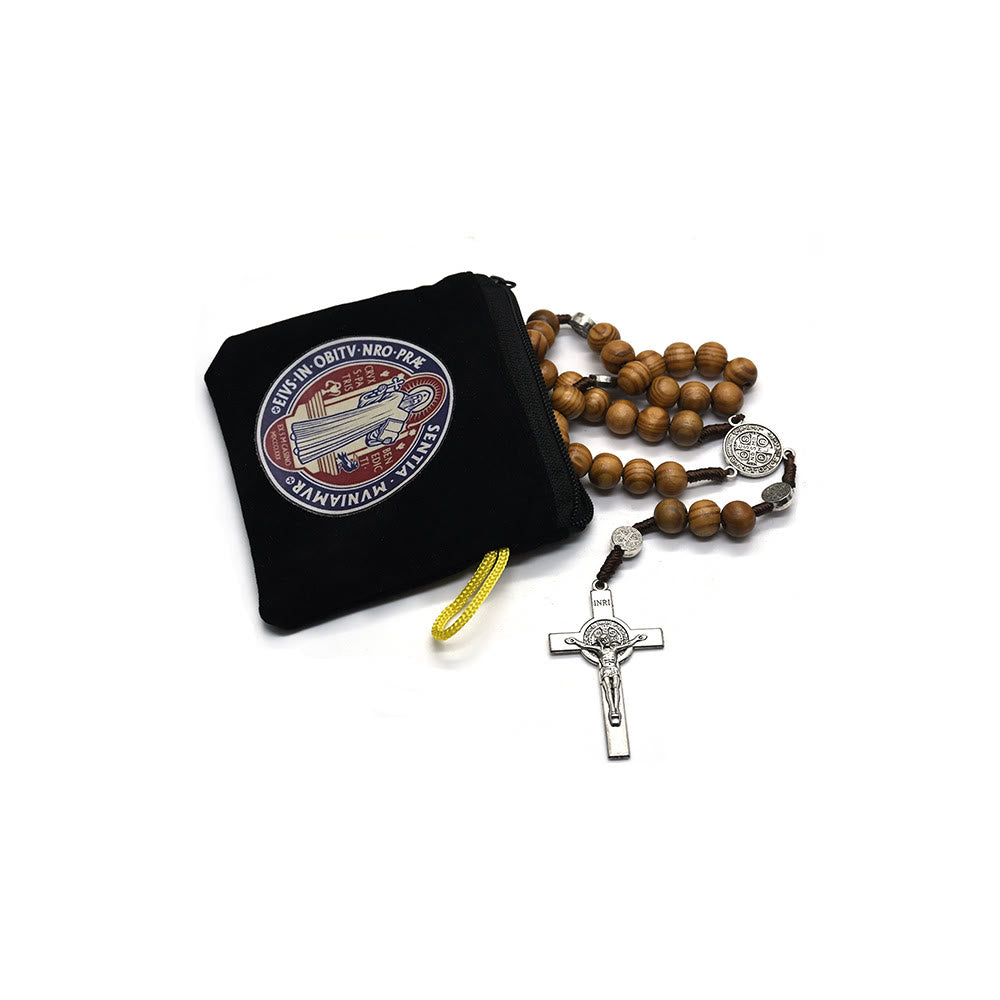 Christianartworkshop Moderner Stil St. Benedikt Praktische Samt-Aufbewahrungstasche für religiösen Schmuck - image 2