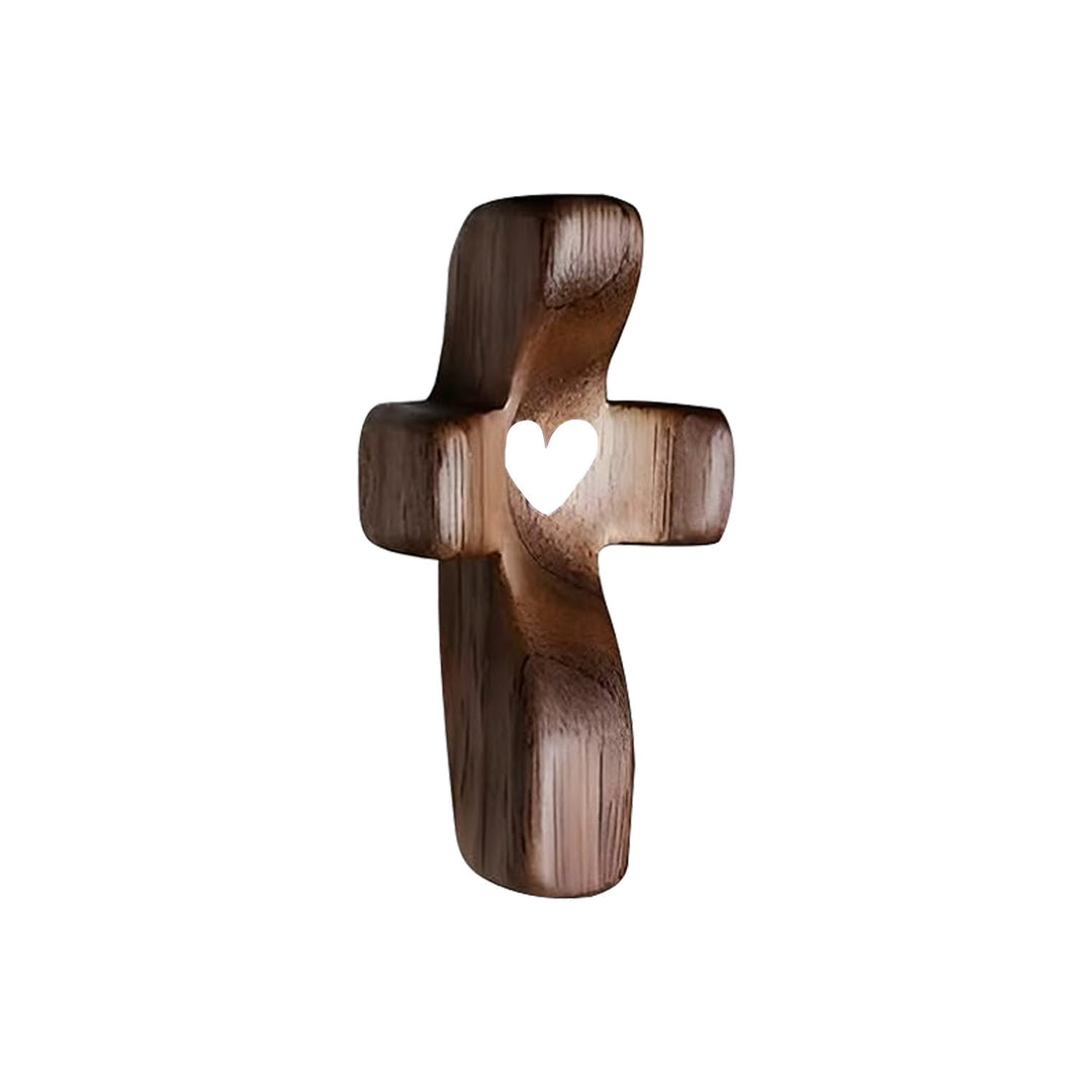 Christianartworkshop Moderner Stil Walnuss Mehrfarbig Daumenkreuz Betender Griff Ornamente - Tiefweiß - image 4