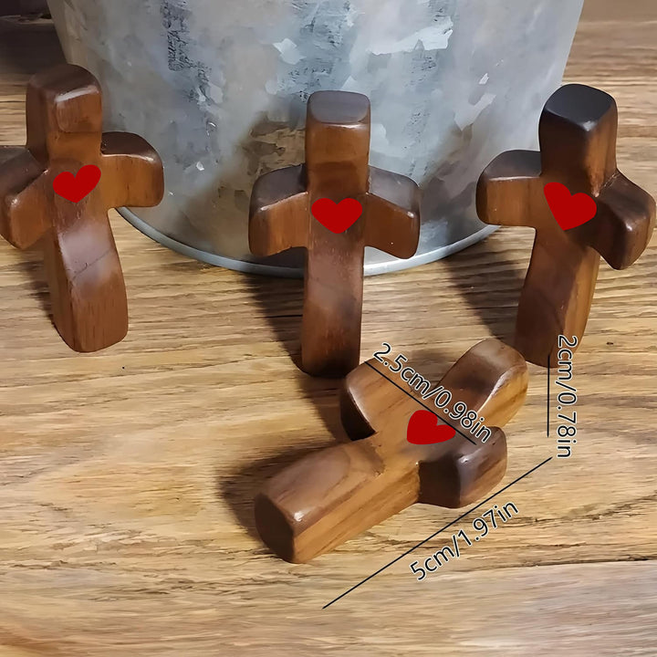 Christianartworkshop Moderner Stil Walnuss Mehrfarbig Daumenkreuz Betender Griff Ornamente - image 7