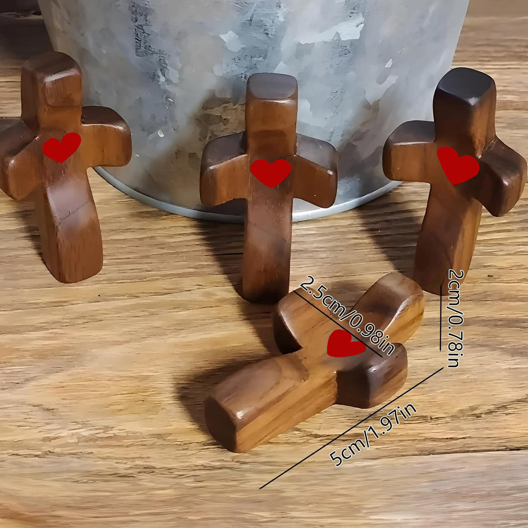 Christianartworkshop Moderner Stil Walnuss Mehrfarbig Daumenkreuz Betender Griff Ornamente - image 9