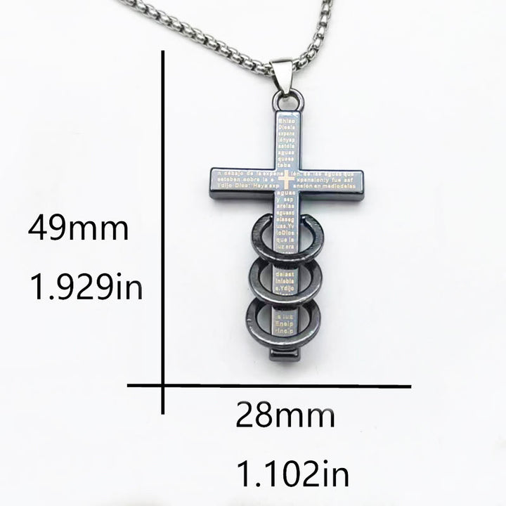 Christianartworkshop Halskette aus Titan mit Kreuzanhänger im minimalistischen Stil mit Bibelvers - image 4