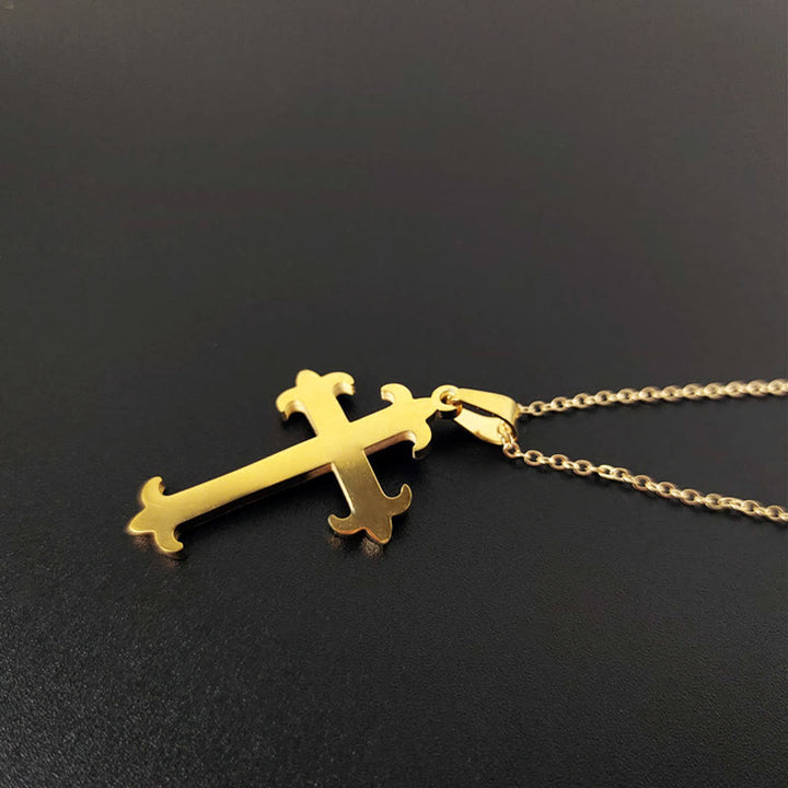Christianartworkshop2 Halskette mit Kreuzanhänger im minimalistischen Stil, golden, Edelstahl - Kreuz-2 - image 2