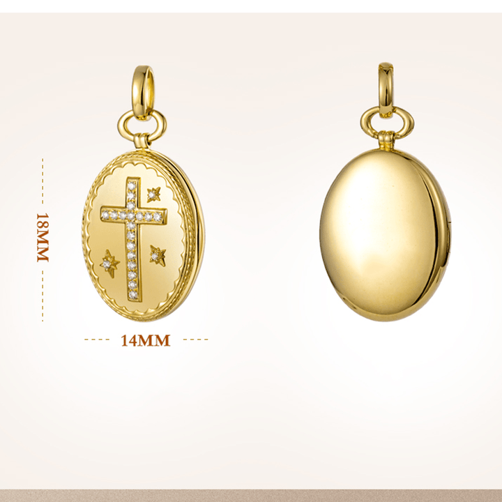 Christianartworkshop Halskette mit Kreuz-Schatzkiste-Anhänger, 18 Karat Gold, Diamantbesatz, moderner Stil - image 4