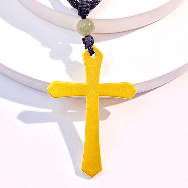Christianartworkshop Halskette mit Kreuzanhänger im minimalistischen Stil, 999er-Gold, mattiert - image 5