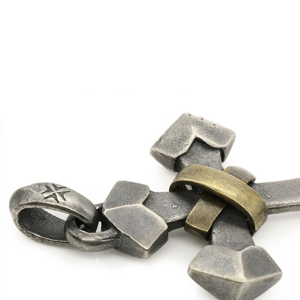 Christianartworkshop Halskette mit Kreuzanhänger aus 925er Sterlingsilber im Retro-Stil, schweres Metall - image 5
