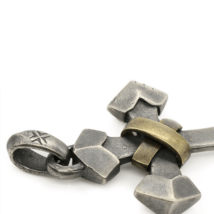 Christianartworkshop Halskette mit Kreuzanhänger aus 925er Sterlingsilber im Retro-Stil, schweres Metall - image 5