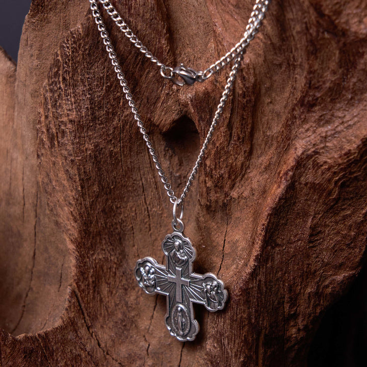 Christianartworkshop Halskette im klassischen Stil mit Karmeliter-Anhänger, fünf in einem, vierfachem Kreuz, Legierung - image 12