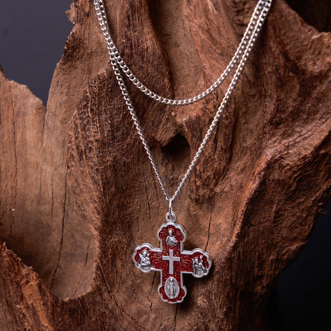 Christianartworkshop Halskette im klassischen Stil mit Karmeliter-Anhänger, fünf in einem, vierfachem Kreuz, Legierung - image 8