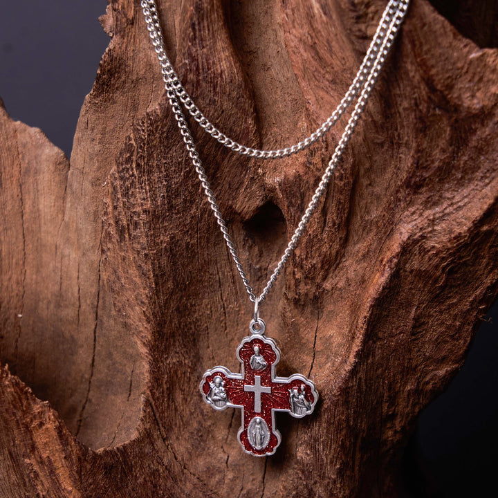 Christianartworkshop Halskette im klassischen Stil mit Karmeliter-Anhänger, fünf in einem, vierfachem Kreuz, Legierung - image 8