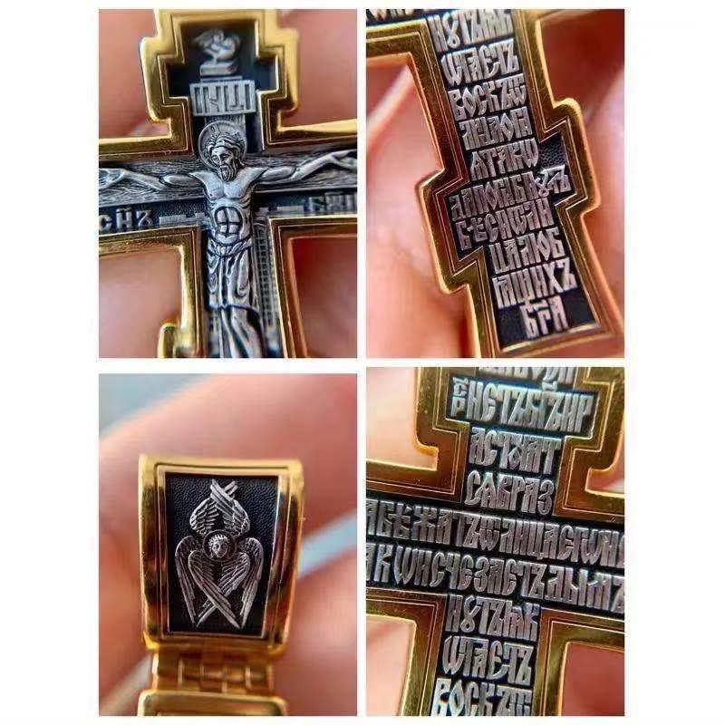 Christianartworkshop Halskette mit Anhänger im Retro-Stil mit dem gekreuzigten Jesus, zweifarbig, Legierung - image 3