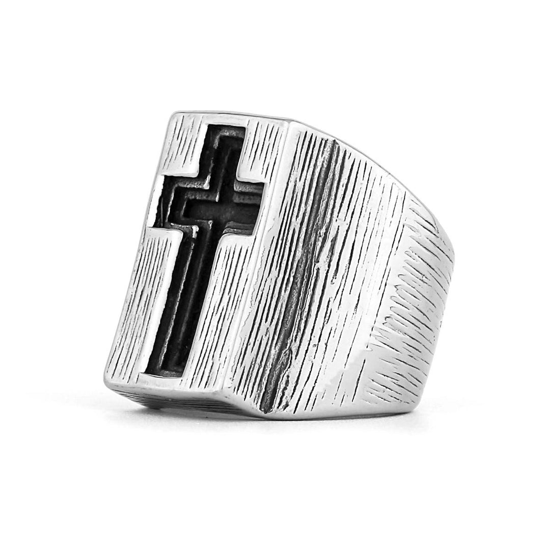 Christianartworkshop Retro-Ring im minimalistischen Stil mit Breitseitenkreuz - image 8