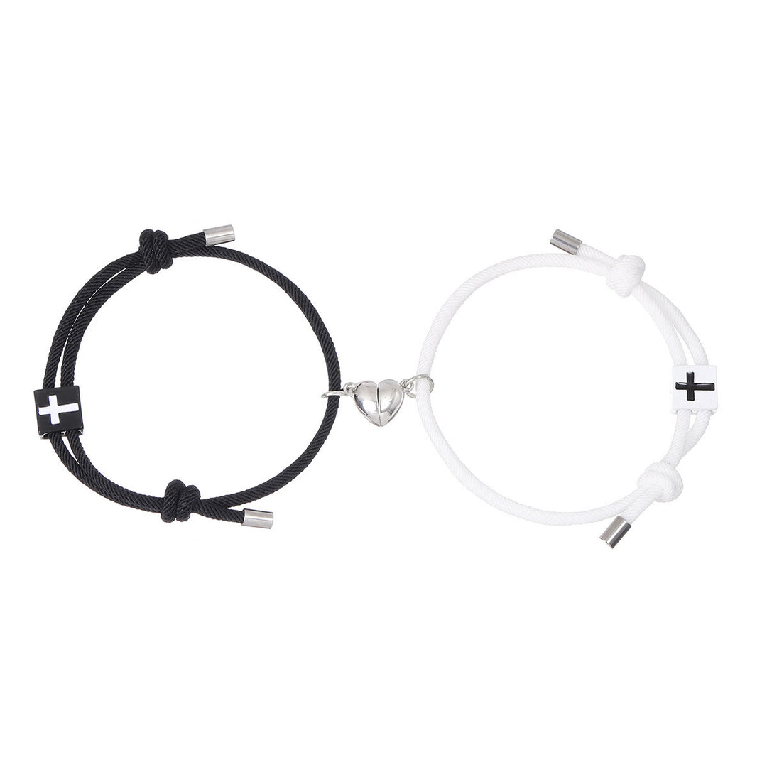 Christianartworkshop Minimalistischer Stil Herz Magnet Legierung Kreuz Verstellbar Paar Armband - image 6