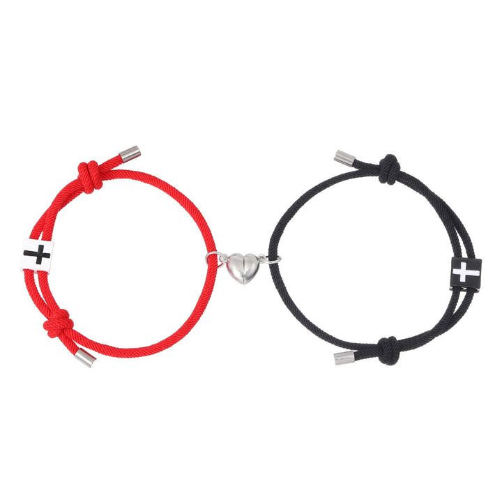 Christianartworkshop Minimalistischer Stil Herz Magnet Legierung Kreuz Verstellbar Paar Armband - image 9