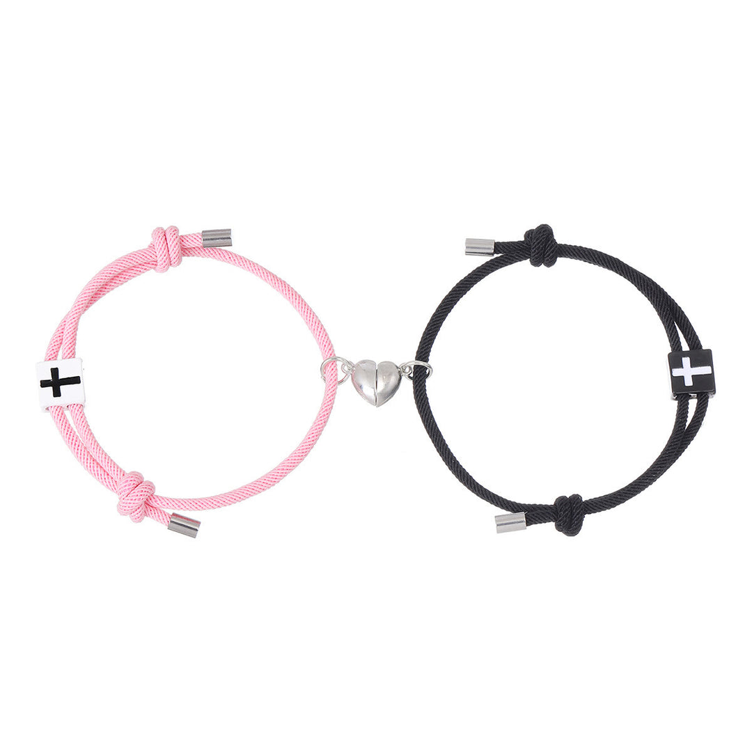 Christianartworkshop Minimalistischer Stil Herz Magnet Legierung Kreuz Verstellbar Paar Armband - image 8