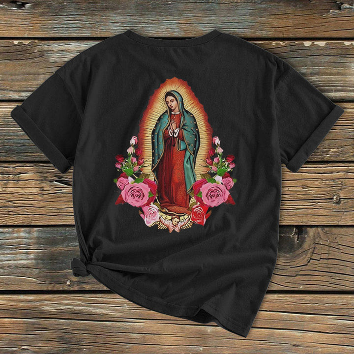 Christianartworkshop Klassisches farbiges Kurzarm-T-Shirt „Unsere Liebe Frau von Guadalupe“ (vorgewaschen) - image 4