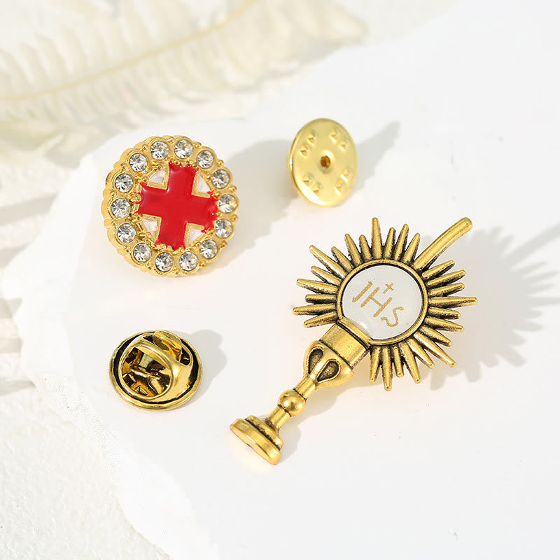 Christianartworkshop 4 Stück/Set Retro Fresh Style Anti-Exposure Pin Fashion Religion Brosche - image 2