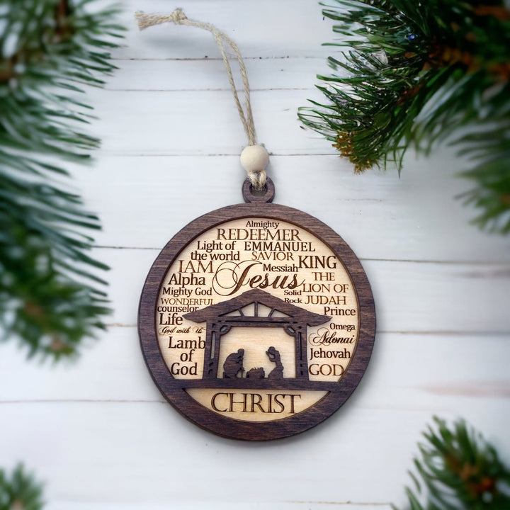 Christianartworkshop Weihnachtskrippen-Ornamente aus Holz im rustikalen Stil mit Bibelversen - image 4