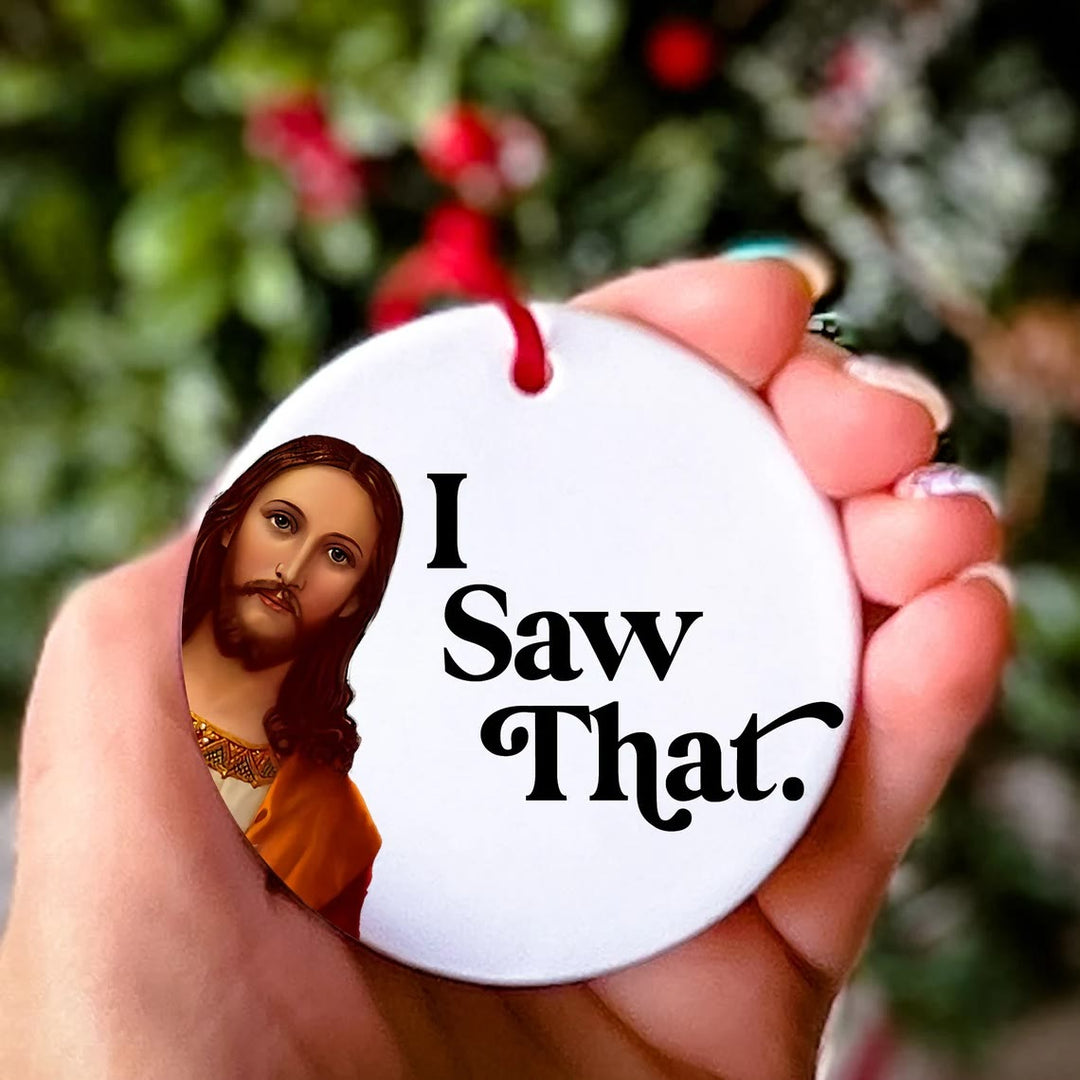 Christianartworkshop Klassischer Humor-Stil „Jesus, ich habe das gesehen“, Weihnachtsanhänger, Ornamente - image 3
