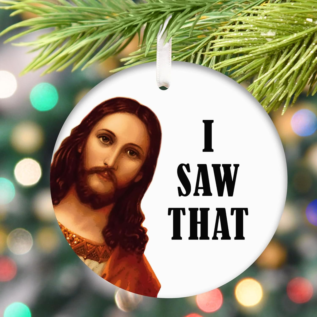 Christianartworkshop Klassischer Humor-Stil „Jesus, ich habe das gesehen“, Weihnachtsanhänger, Ornamente - image 2