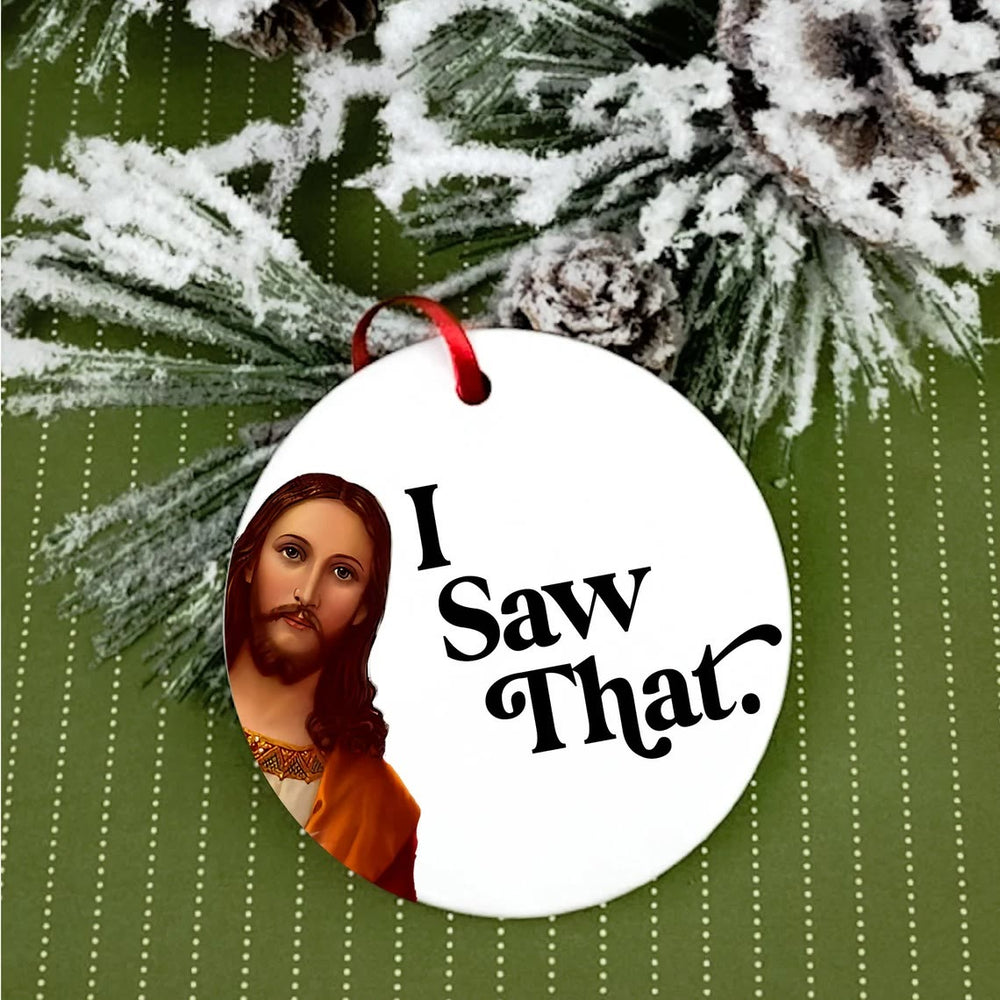 Christianartworkshop Klassischer Humor-Stil „Jesus, ich habe das gesehen“, Weihnachtsanhänger, Ornamente - image 1