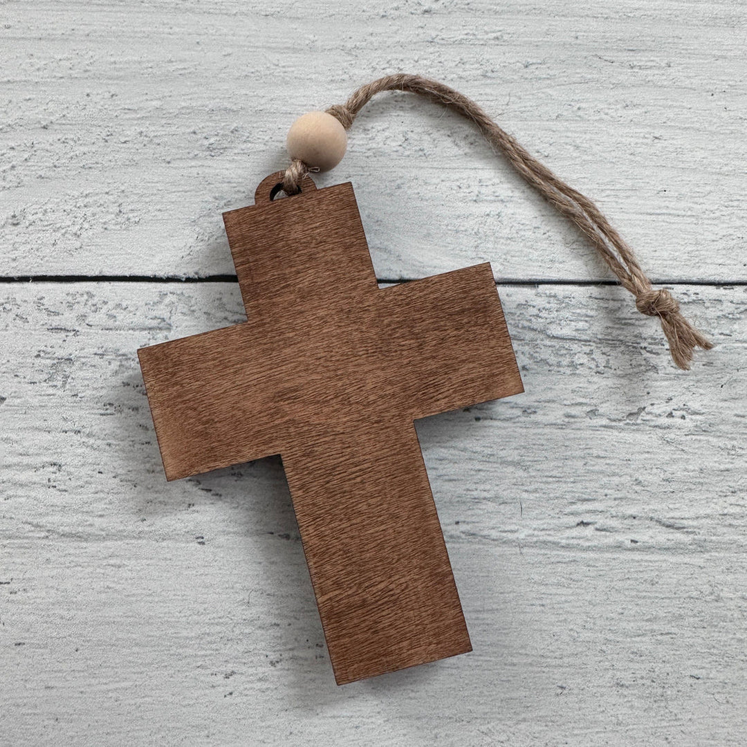 Christianartworkshop Kreuz-Ornamente im rustikalen Stil mit Zitat „Jesaja 9:6“, Weihnachtskrippen-Ornamente - image 4