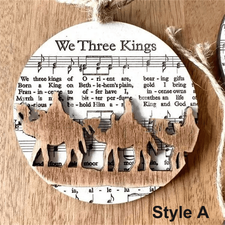 Christianartworkshop Weihnachtskrippen-Ornamente aus Holz im rustikalen Stil, 5 Stück - Stil A - image 5