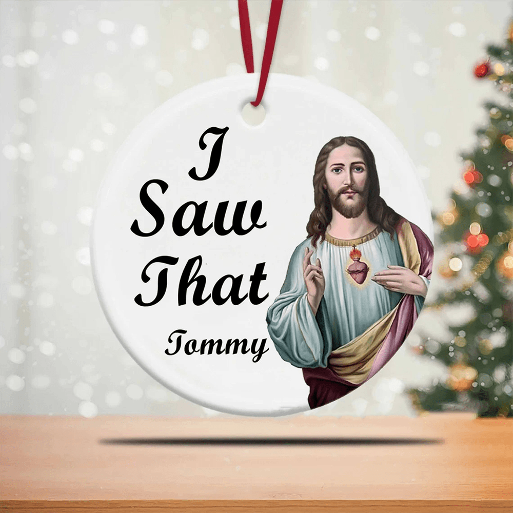 Christianartworkshop Klassischer Humor-Stil „Jesus, ich habe das gesehen“, hängender Anhänger, Weihnachtsschmuck - image 2