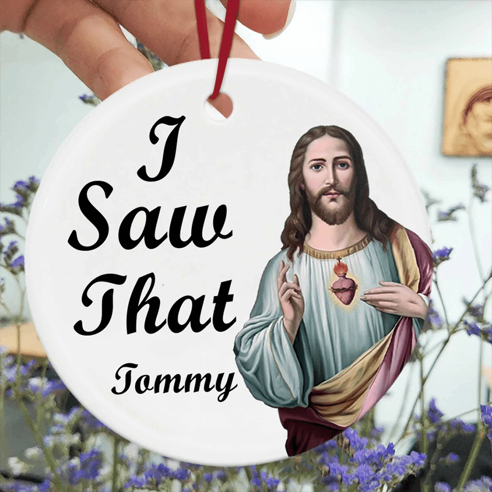 Christianartworkshop Klassischer Humor-Stil „Jesus, ich habe das gesehen“, hängender Anhänger, Weihnachtsschmuck - image 4