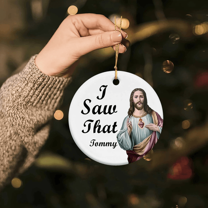 Christianartworkshop Klassischer Humor-Stil „Jesus, ich habe das gesehen“, hängender Anhänger, Weihnachtsschmuck - image 3